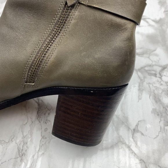 Halogen Glenna Leather Ankle Booties Block Heel Ankle Strap Womens Size 8 - Picture 8 of 11